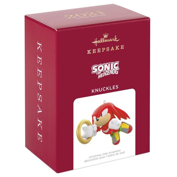 New! Knuckles Sonic the Hedgehog Hallmark Keepsake Christmas Ornament 2021 Sega - Picture 1 of 5